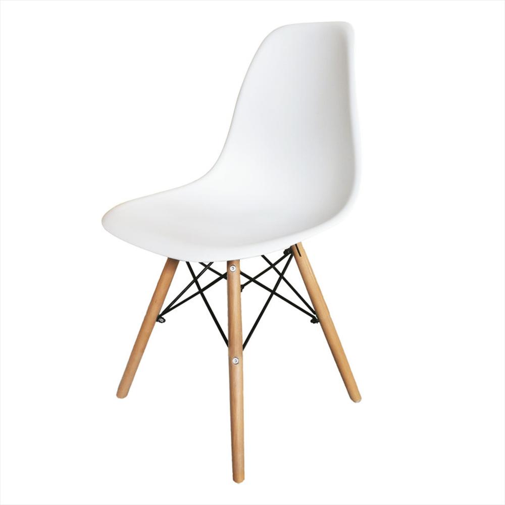 Set X 4 Sillas Eames Moderna Retro De Madera Elegante Polipropileno Blanca img #3