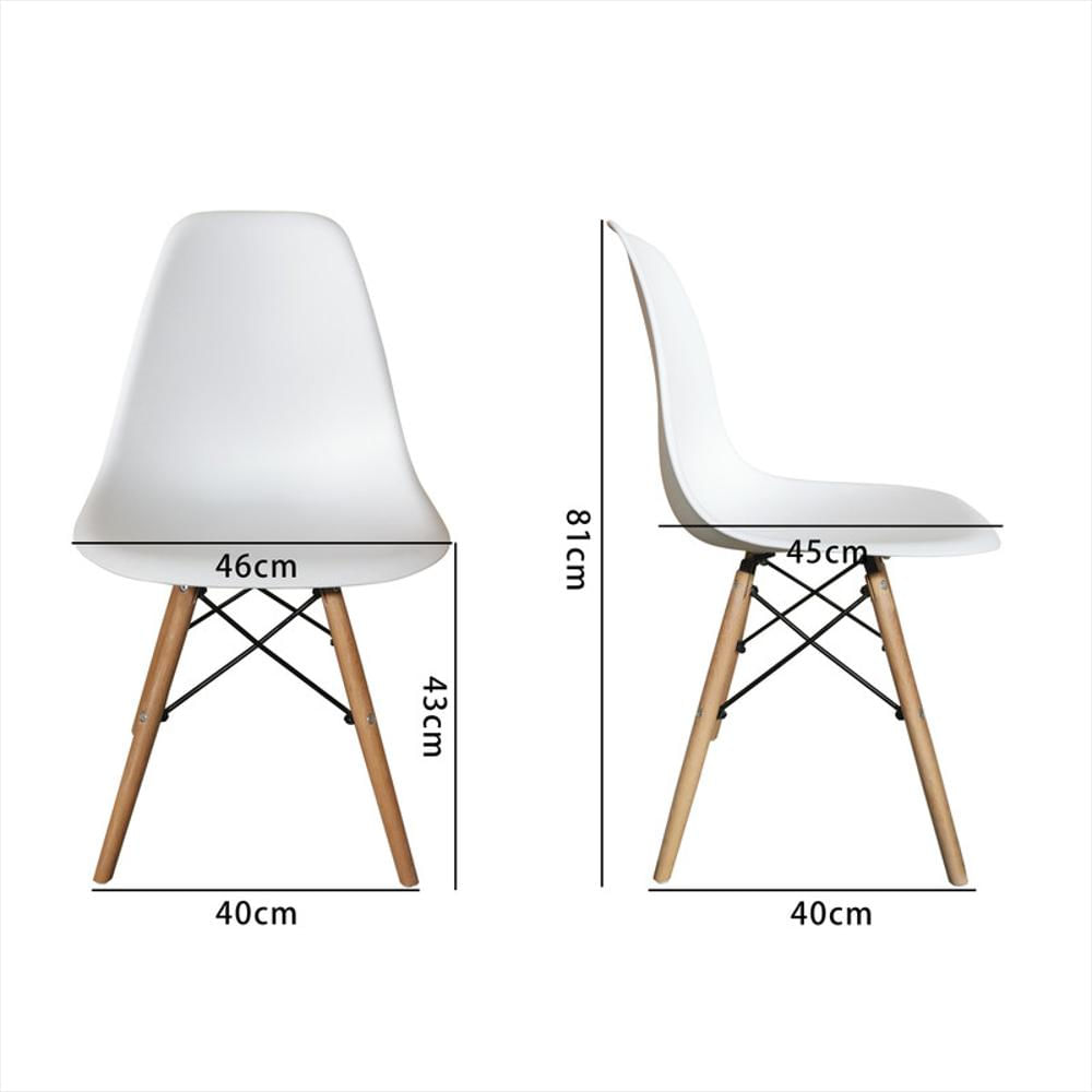 Set X 4 Sillas Eames Moderna Retro De Madera Elegante Polipropileno Blanca img #4