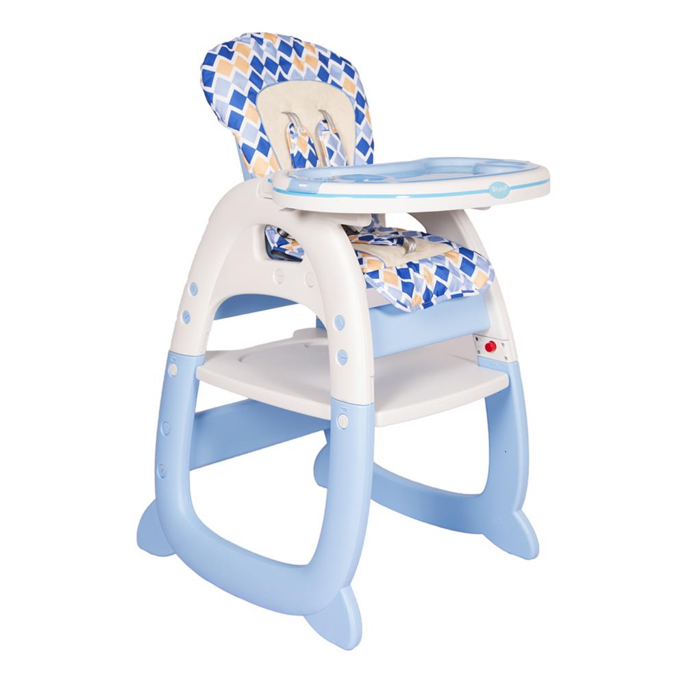 Silla Comedor 2 En 1 Evezo 6251 Azul Rombos img #2