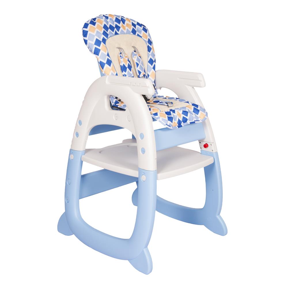 Silla Comedor 2 En 1 Evezo 6251 Azul Rombos img #5