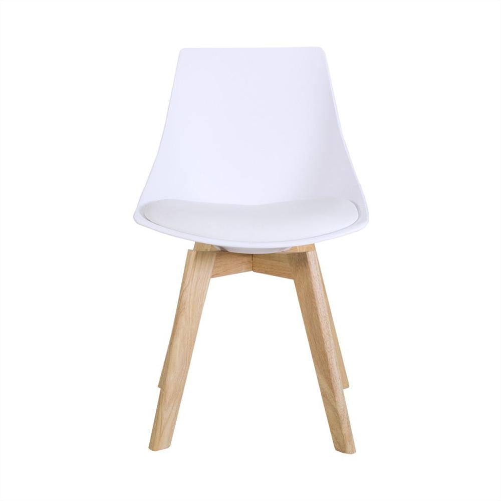 Silla De Madera Blanca Elegante Y Moderna Con Patas En Madera