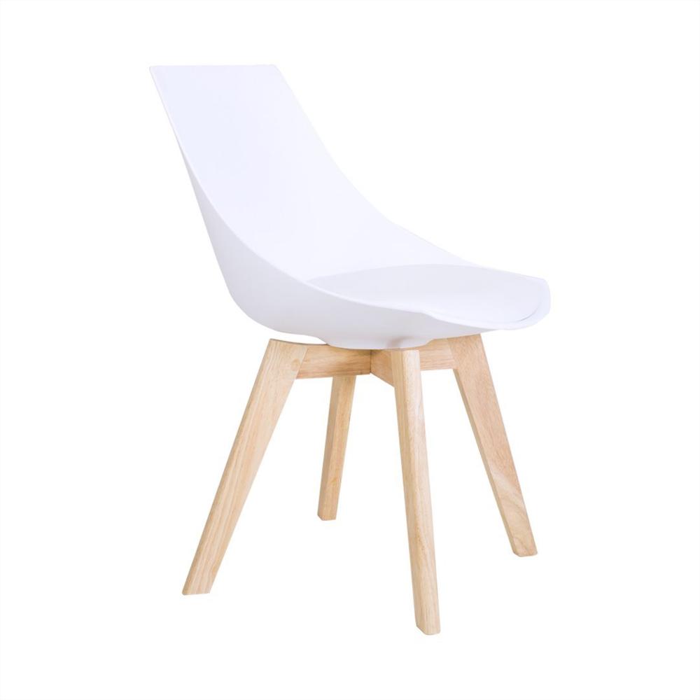 Silla De Madera Blanca Elegante Y Moderna Con Patas En Madera img #2