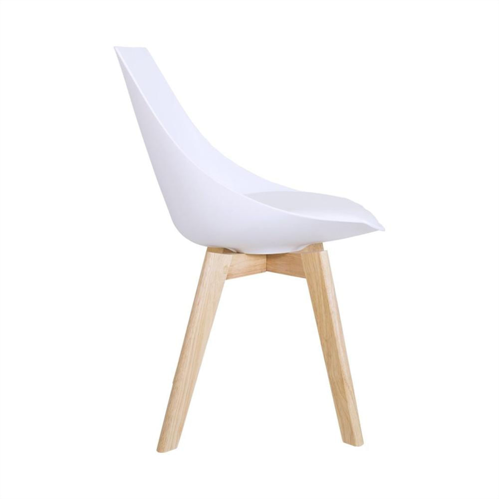 Silla De Madera Blanca Elegante Y Moderna Con Patas En Madera img #3