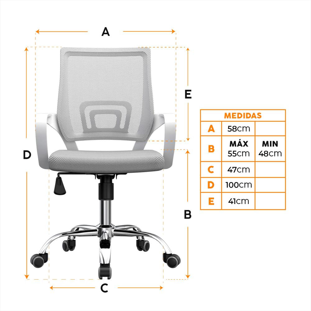 Silla De Oficina Atlantis Eco Gris Blanco Bonno img #3