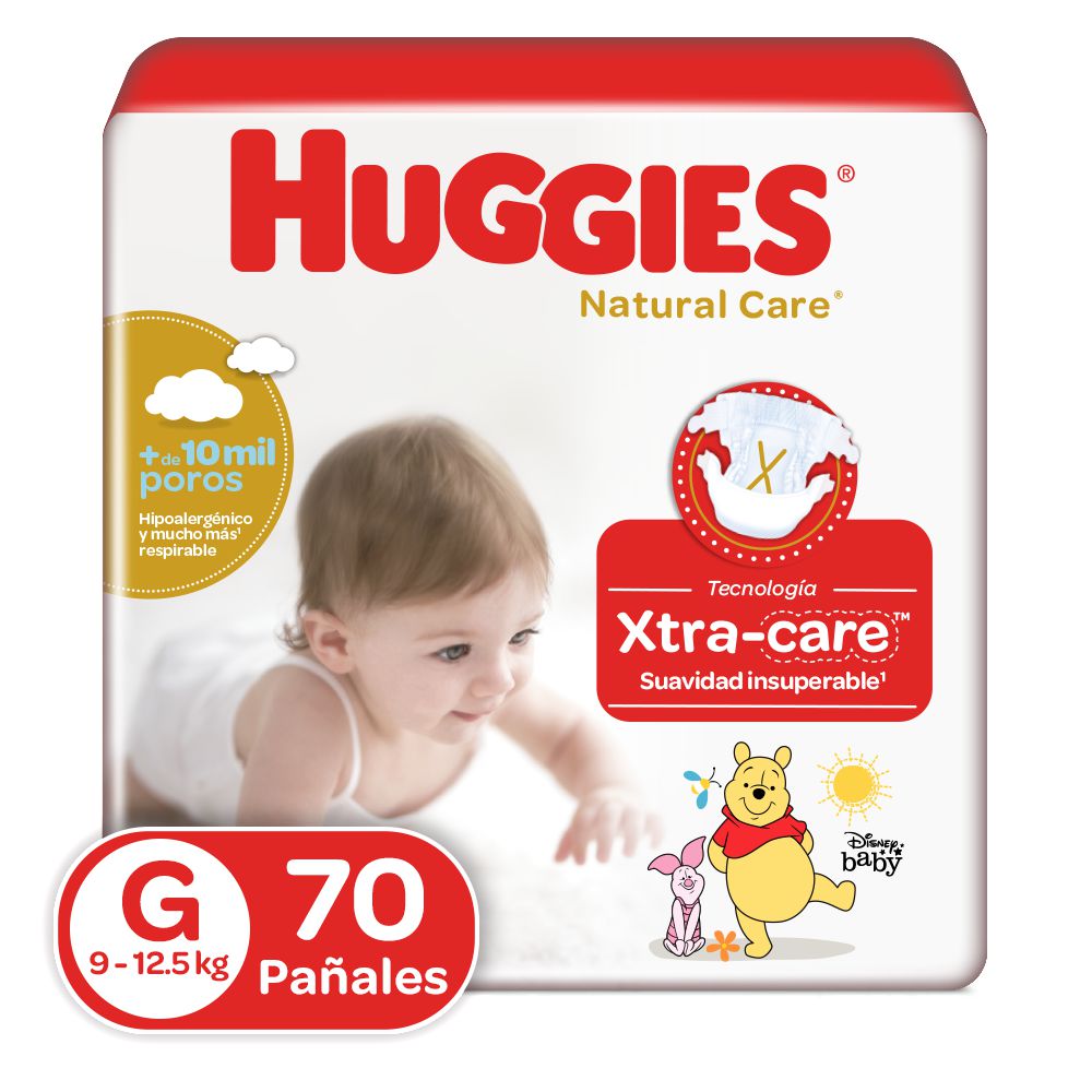 Pañales HUGGIES natural care etapa 3  G (70  und)