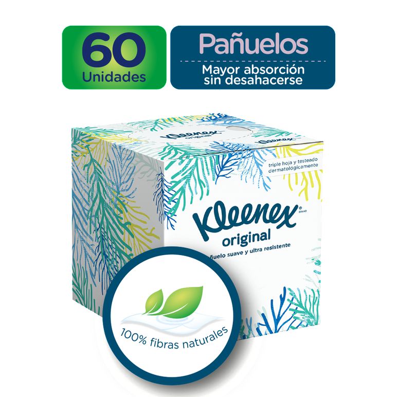 Pañuelos desechables KLEENEX faciales (60  und) img #1