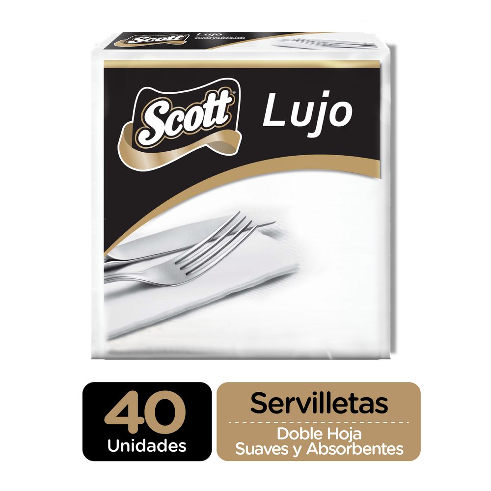 Servilletas SCOTT blancas cuadradas lujo (40  und) img #1