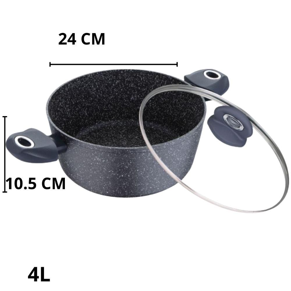 Sets de ollas BERGNER Aluminio forjado Tapa en vidrio Orion Antiadherente 2 piezas  Gris img #2