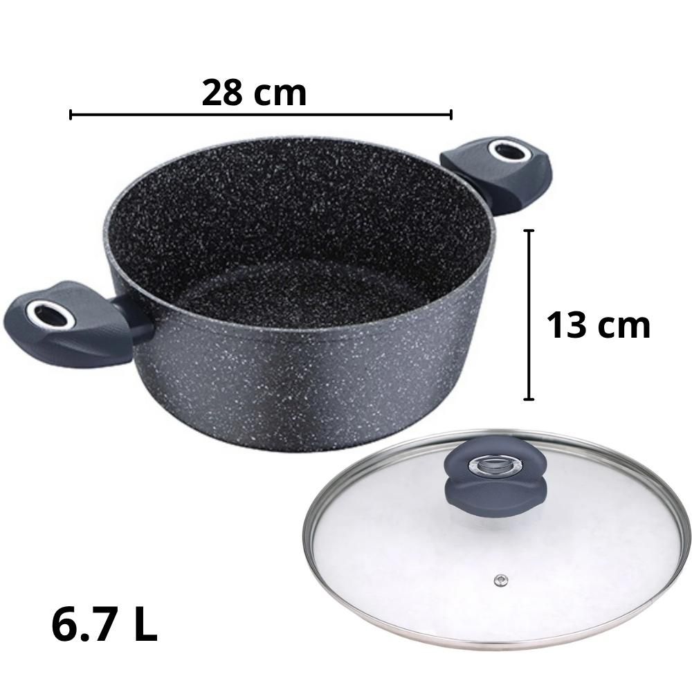 Sets de ollas BERGNER Aluminio forjado Tapa en vidrio Orion Antiadherente 2 piezas  Gris img #3