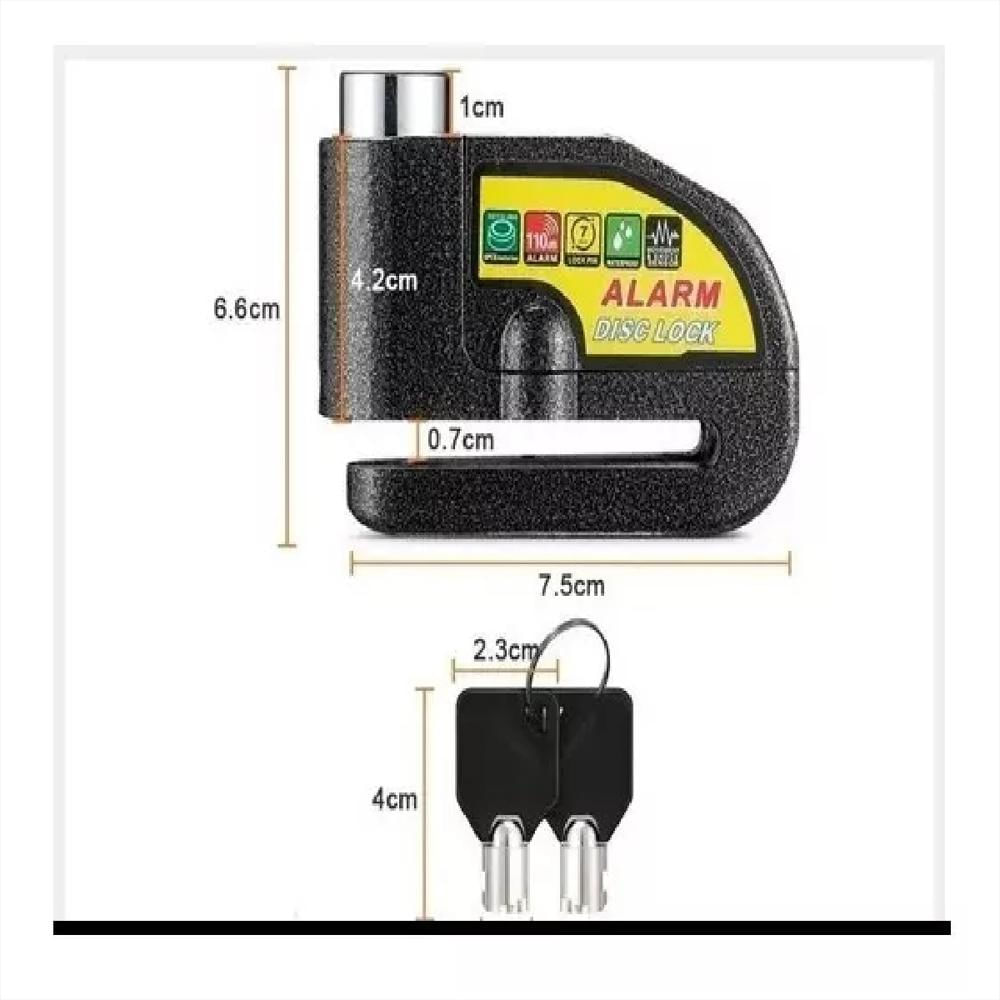 Candado Freno De Disco Con Alarma Para Moto Nuevo img #2