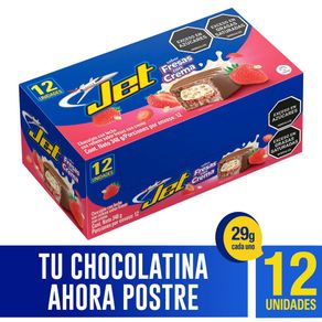 Chocolatina JET con relleno fresa con crema x12und (348  gr)