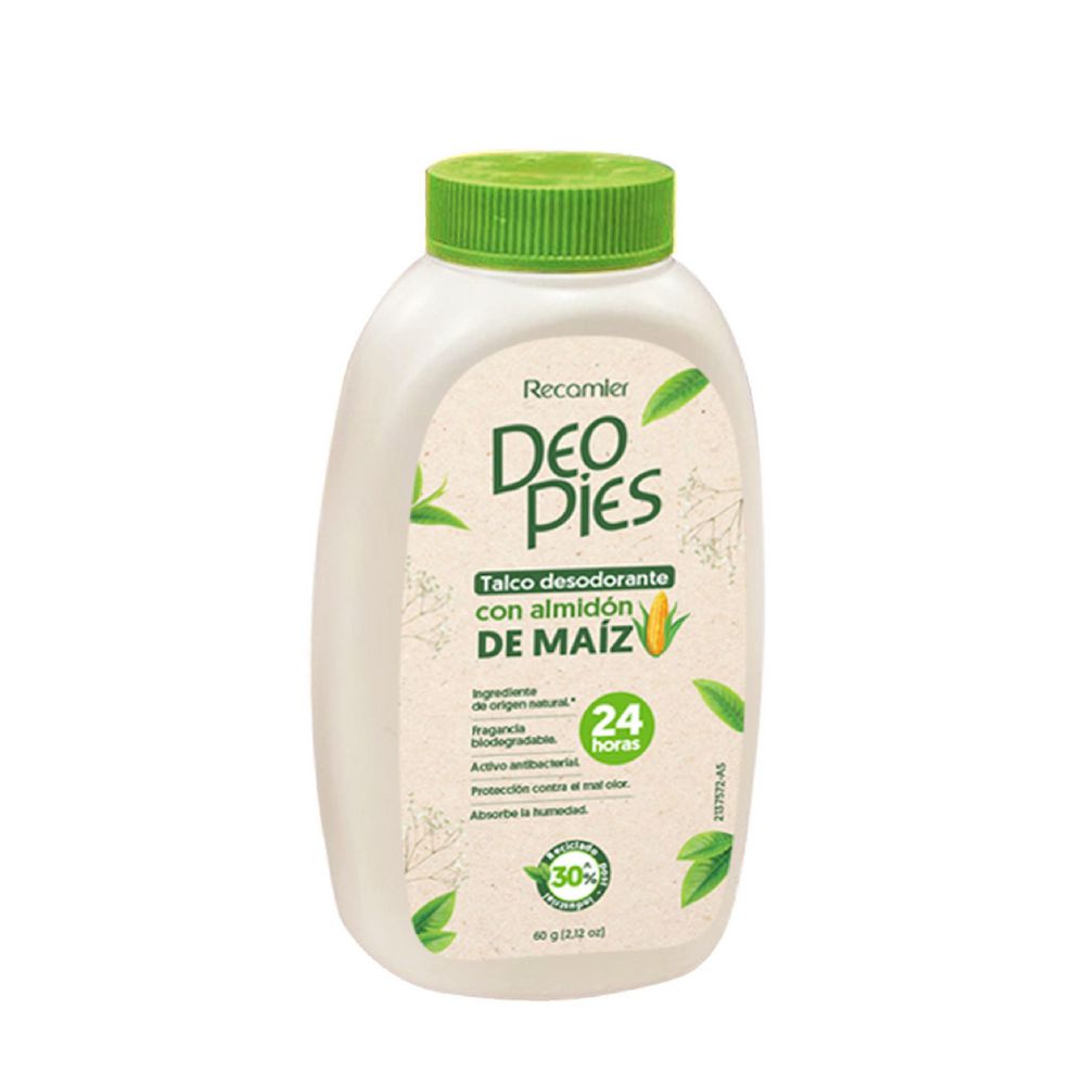 Talco desodorante para pies DEO PIES con almidón de maíz (60  gr)