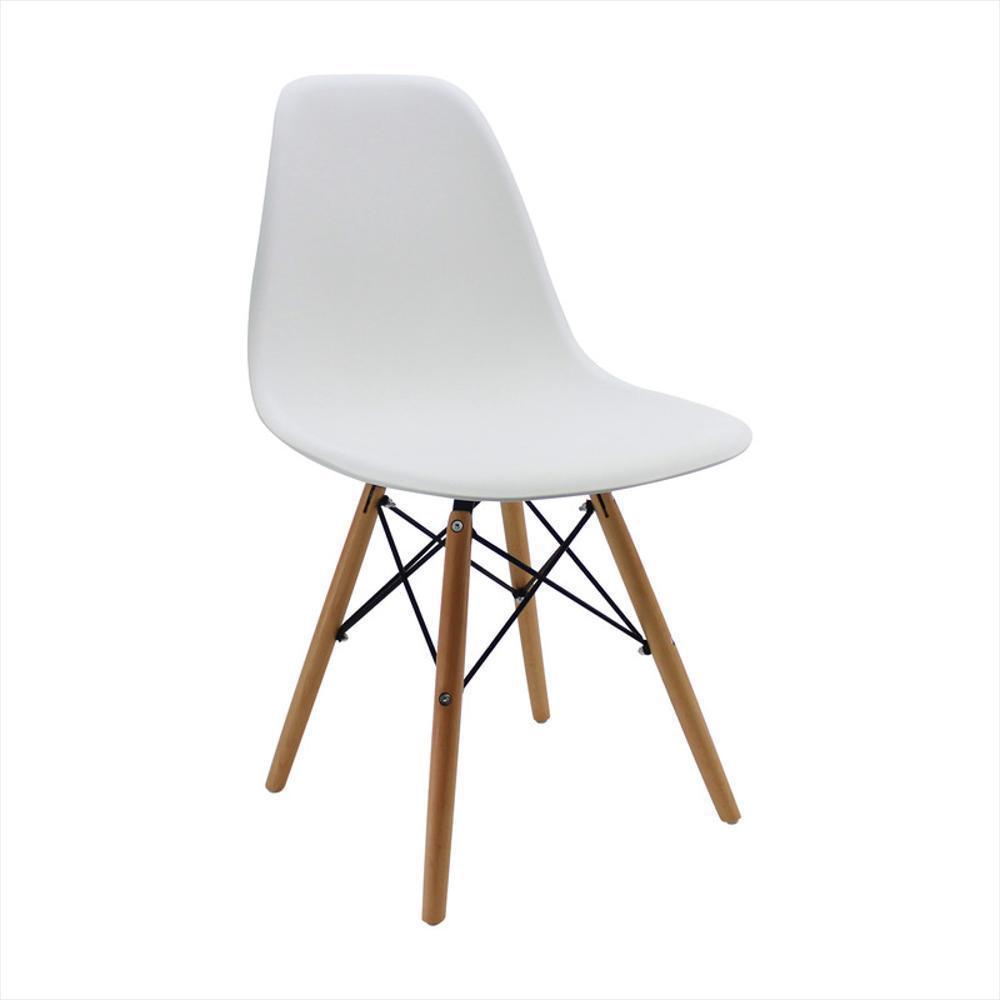 Silla Eames Grande Ia Patas En Madera Para Comedor Blanco