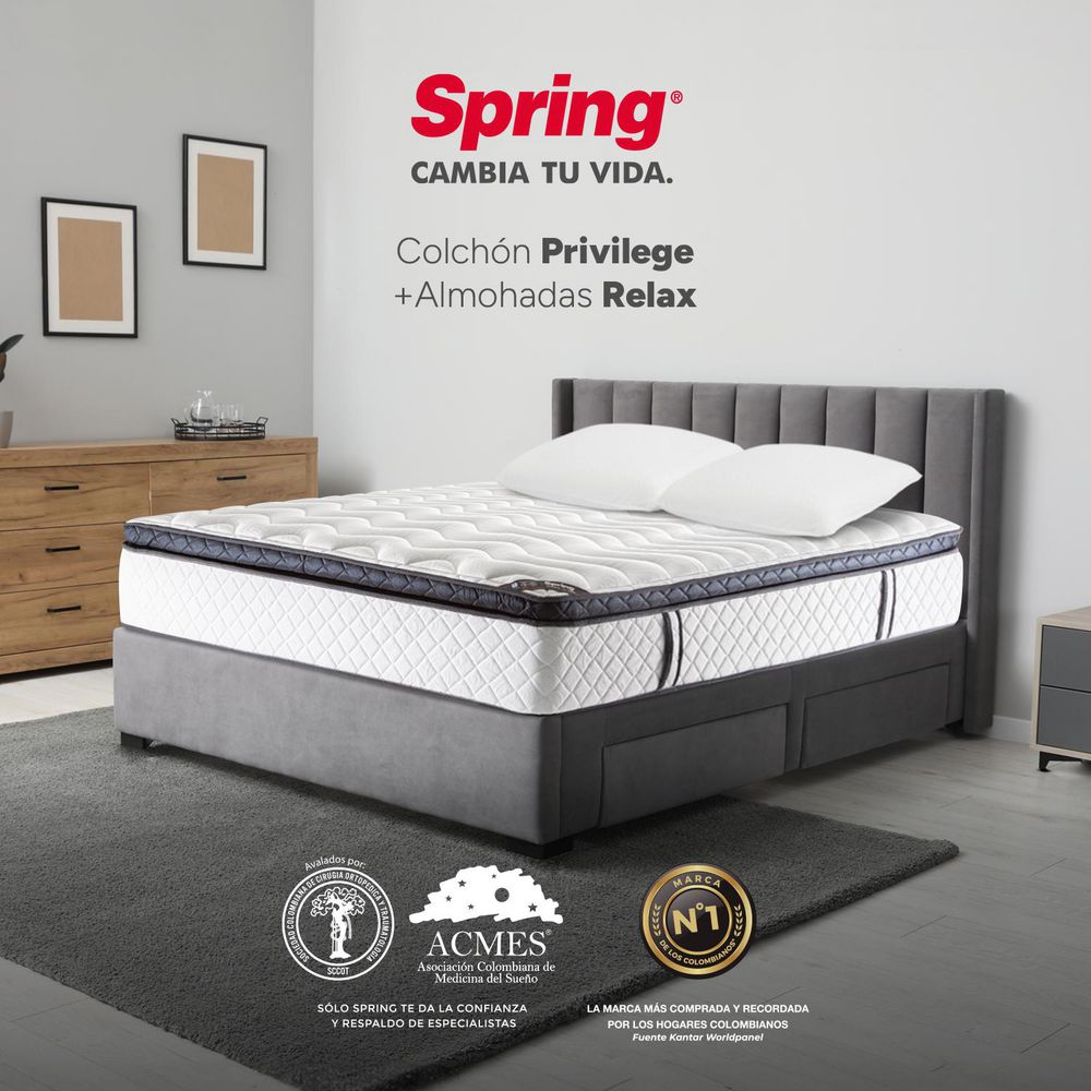 Colchon SPRING Doble (140 x 190 cm) PRIVILEGE Pocket Firme img #2