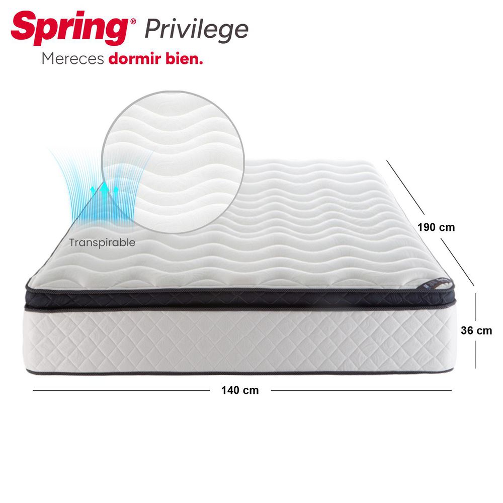Colchon SPRING Doble (140 x 190 cm) PRIVILEGE Pocket Firme img #6