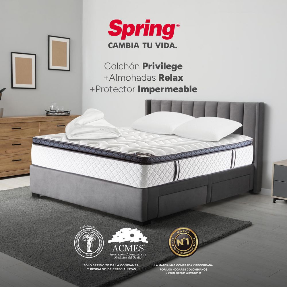 Colchon SPRING Doble (140 x 190 cm) PRIVILEGE Pocket Firme img #2