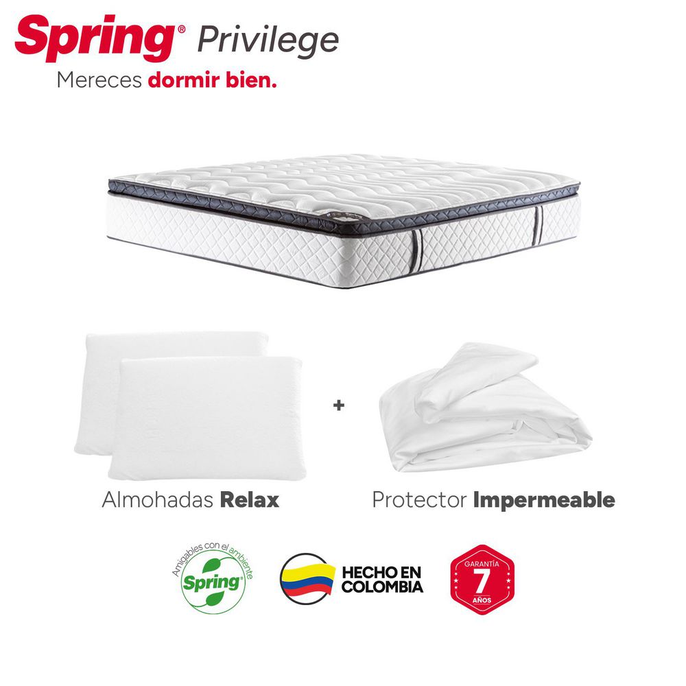 Colchon SPRING Doble (140 x 190 cm) PRIVILEGE Pocket Firme img #5