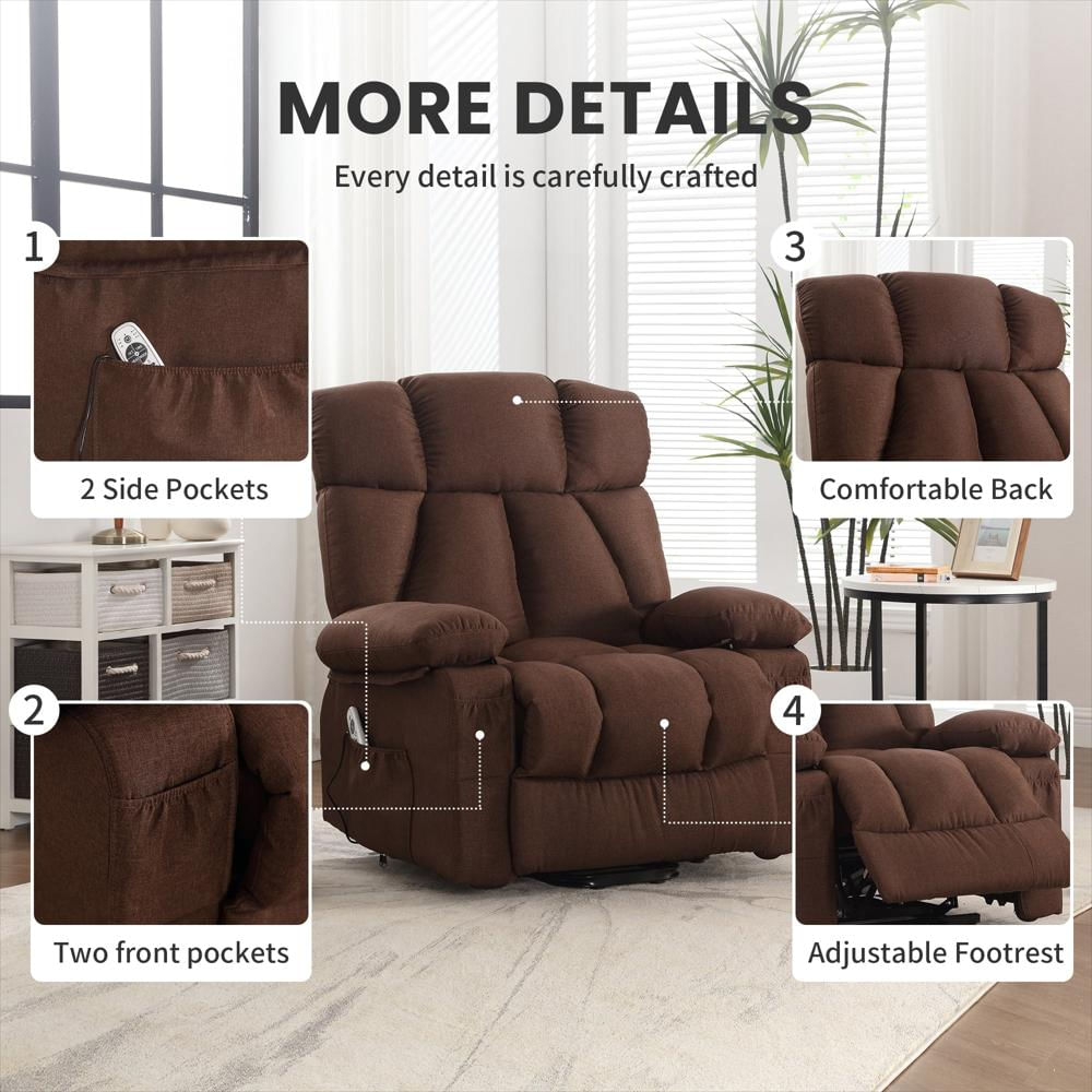 Silla Reclinable Jonpony Con Masaje Y Vibración Cafe img #4