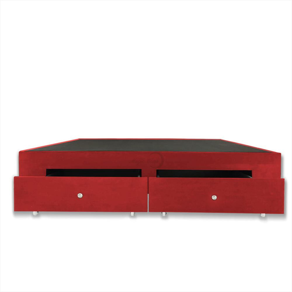 Base Cama Magic Class Con Cajones 140X190 Ecocuero Rojo