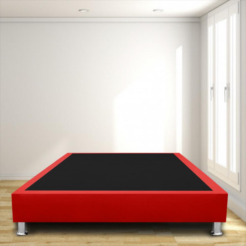 Base Cama Magic Class Sommier 140X190 Microfibra Rojo