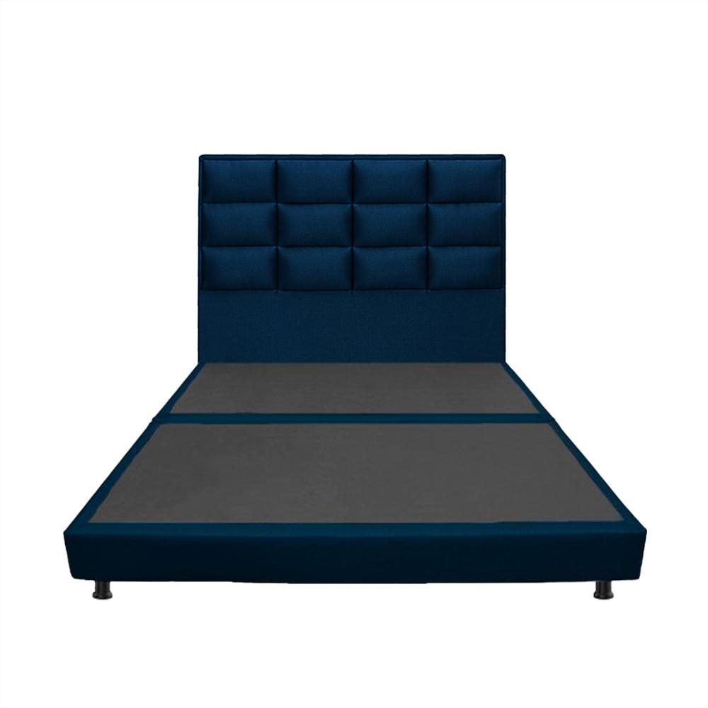 Base Cama Dividida Doble 140X190 Azul + Cabecero Londres