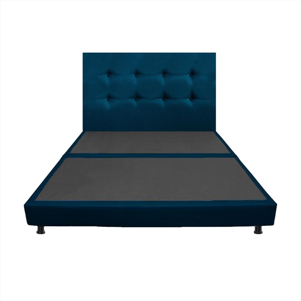 Base Cama Dividida Doble 140X190 Azul + Cabecero Dublín