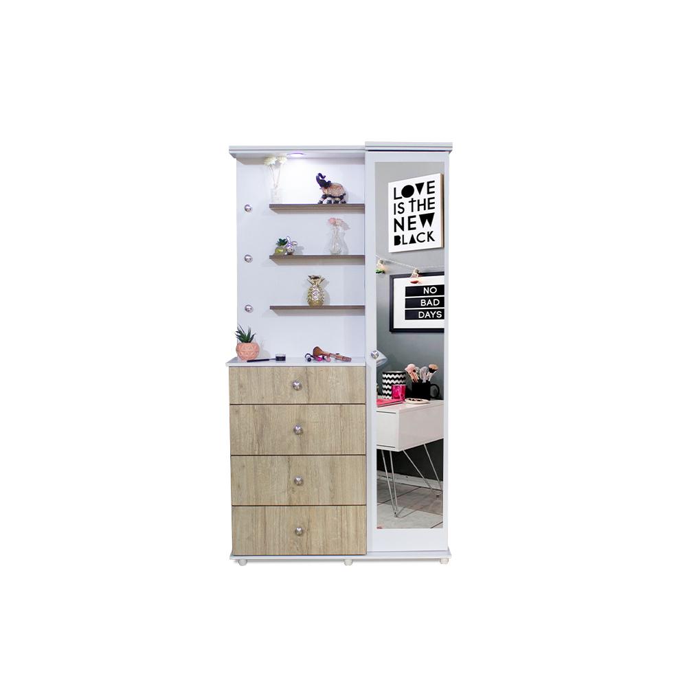 Comoda Moderna Tk Cajonera Con Luz Blanca