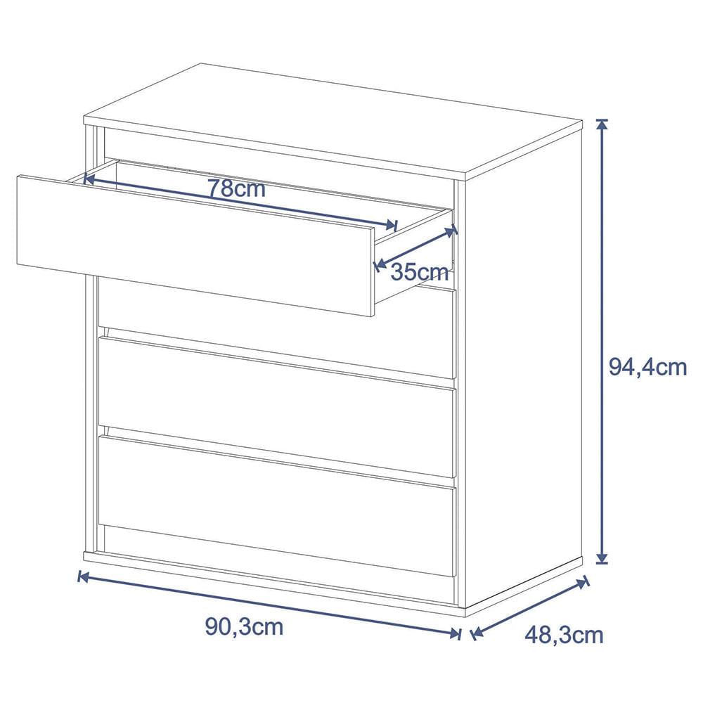 Cómoda 4 Cajones Stillo Natural img #3
