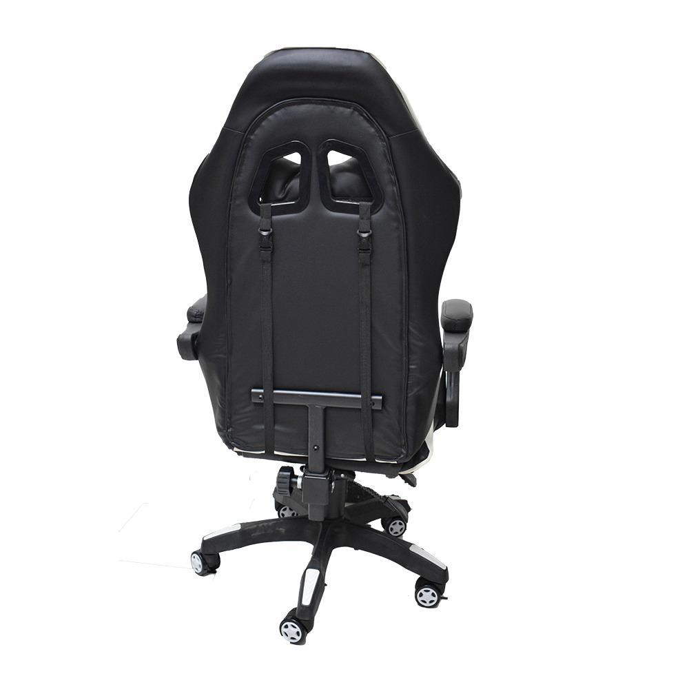 Silla Gamer Racer Cojines Ergonómica Giratoria Bla Neg img #4