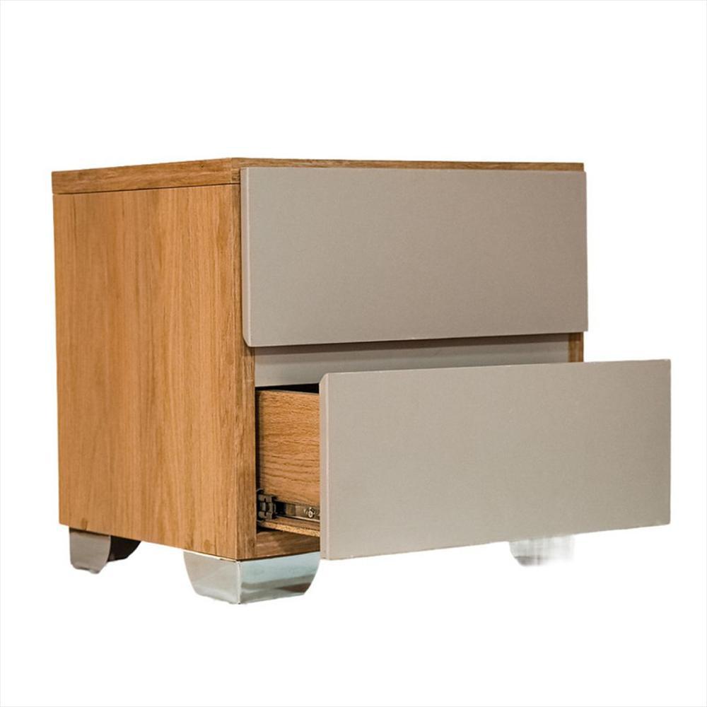 Mesa De Noche Moderna De 2 Cajones img #4
