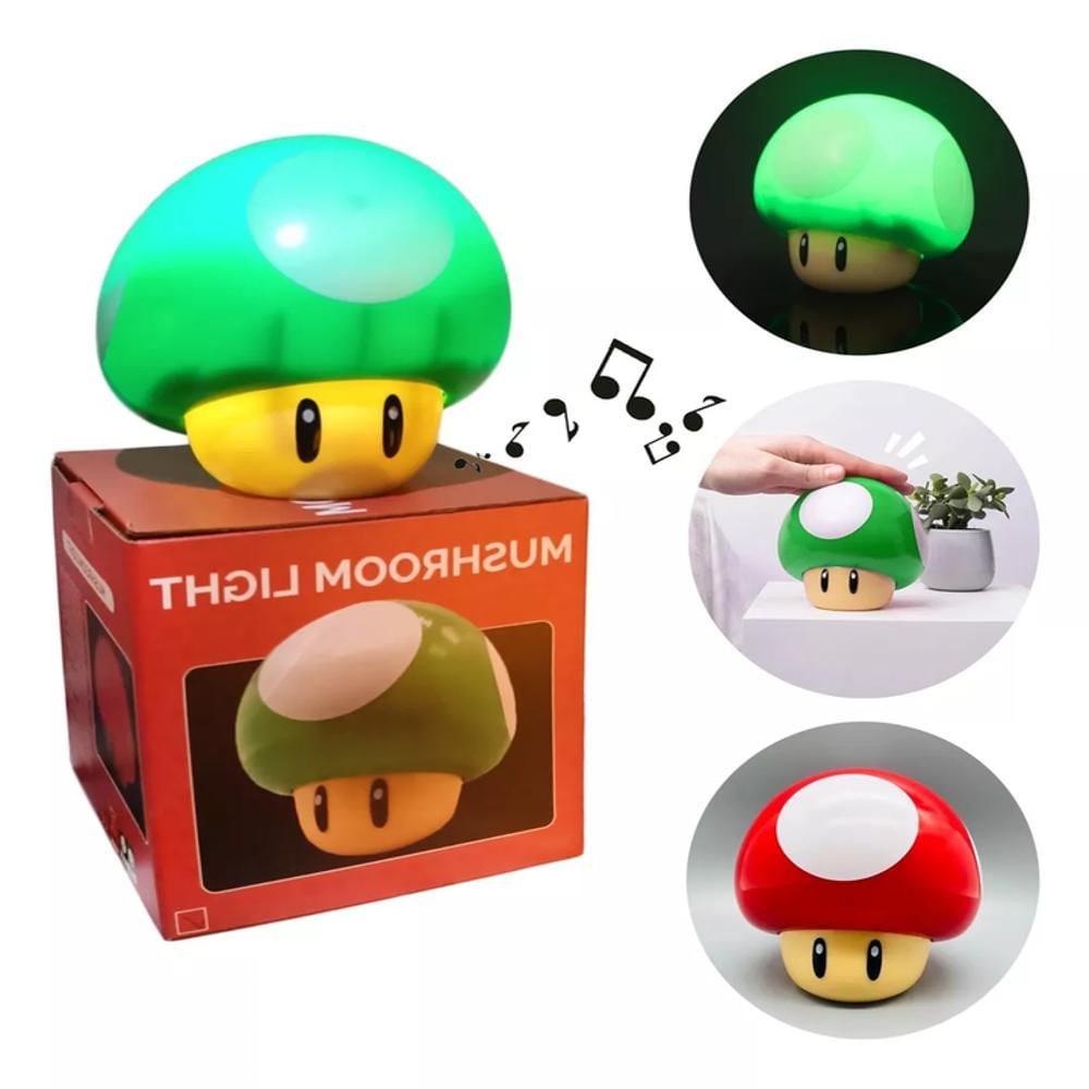 Lámpara Recargable Super Mario Bros Bloque Y Sonidos Retro Toad Verde