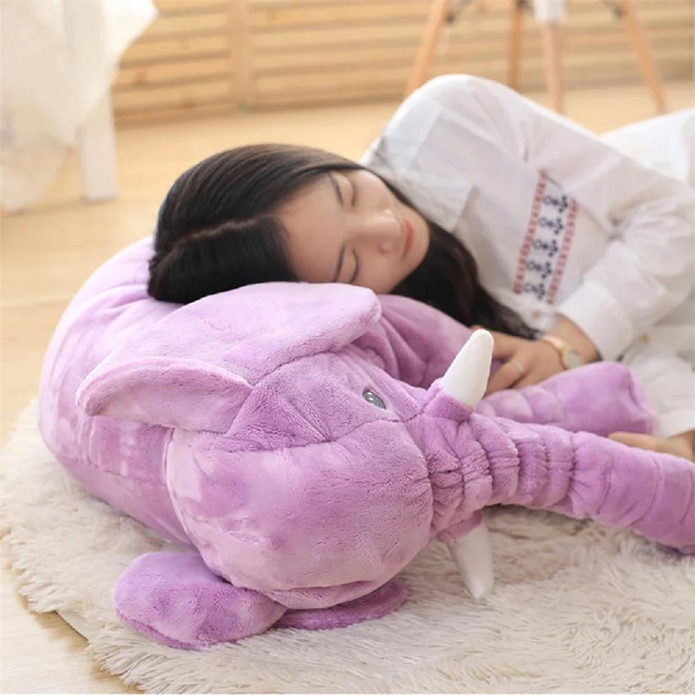 Elefante Almohada + Cobija Abrazadora Bebe 60 Cm Relajante Color Purpura img #4
