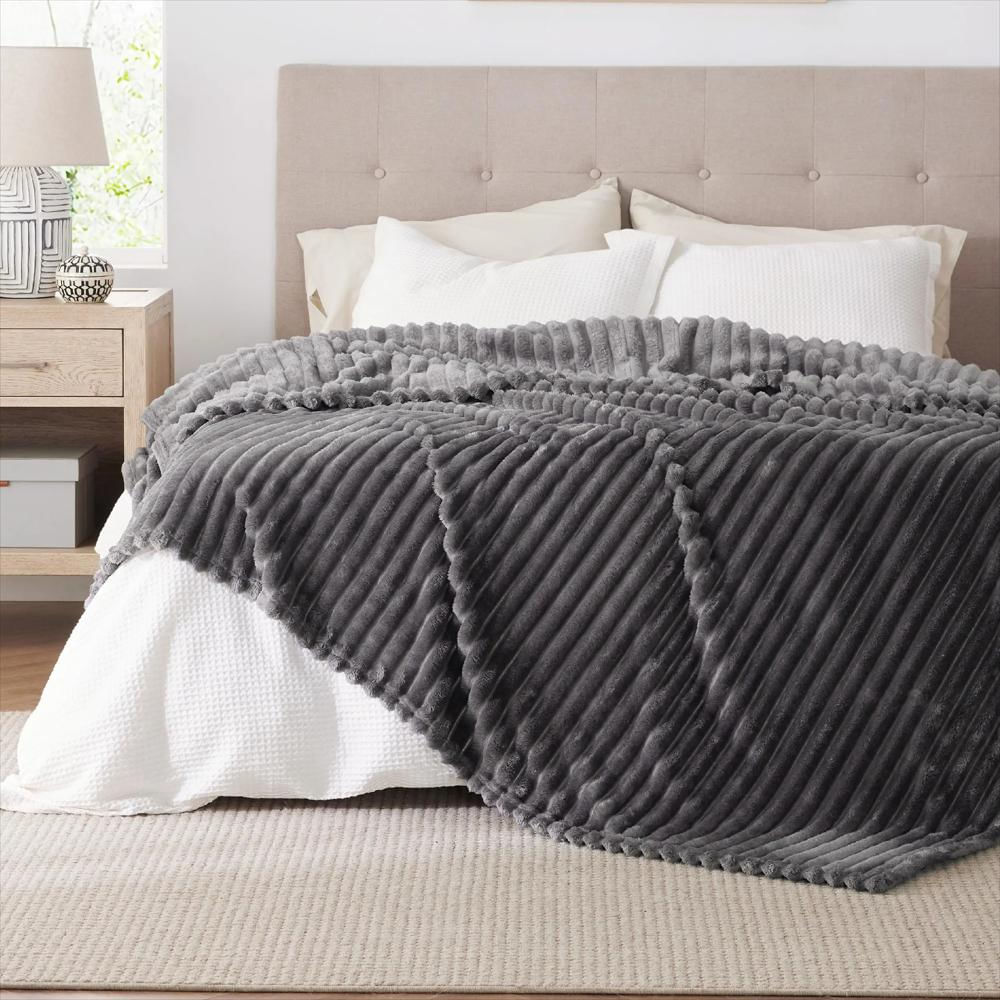 Cobija Ovejera Gris Oscuro 190*230