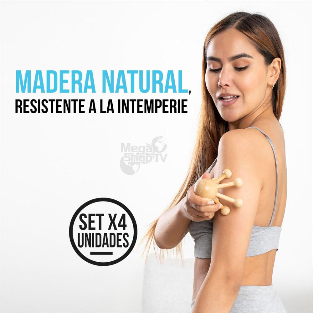 Kit X 4: Masajeador Madera Forma De Pulpo Para Maderoterapia img #4