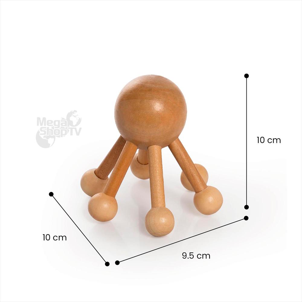 Kit X 4: Masajeador Madera Forma De Pulpo Para Maderoterapia img #5
