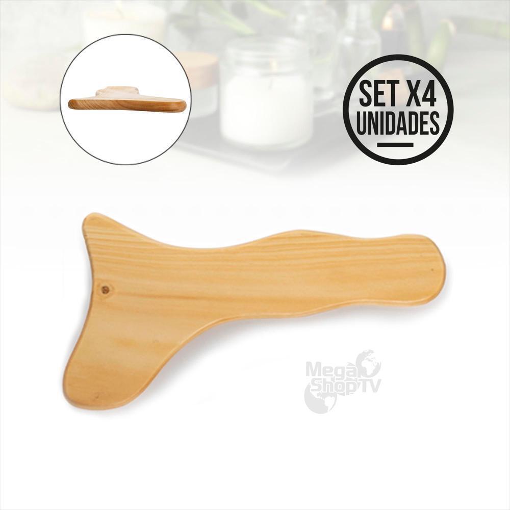 Kit X 4: Tabla Gua Sha Para Maderoterapia, Masajeador Madera img #2