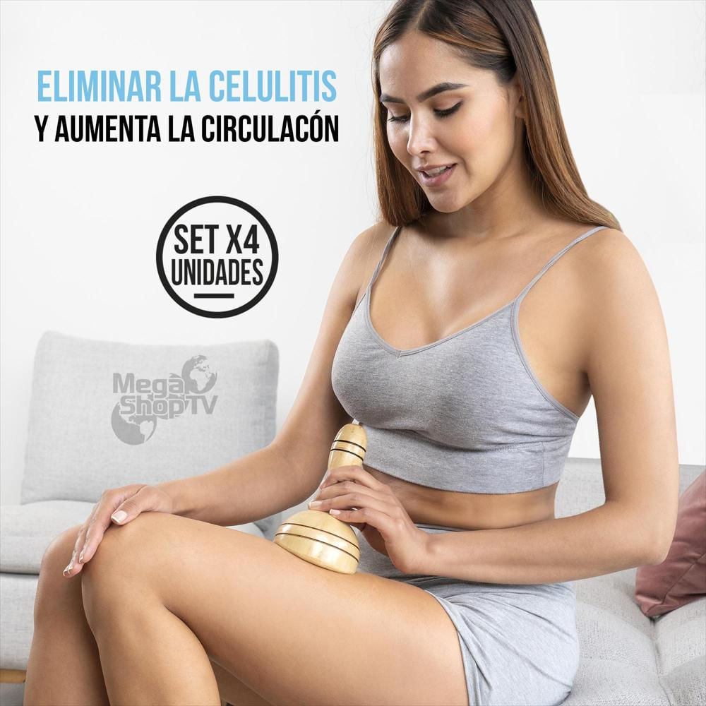Kit X 4: Copa Sueca En Madera Para Maderoterapia img #2