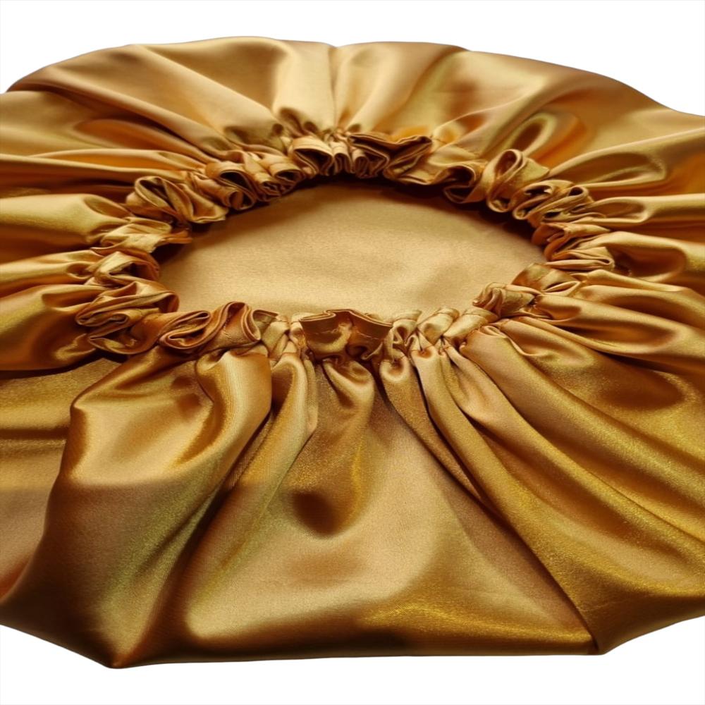Gorro De Satín Antifrizz Cabello Liso Dorado