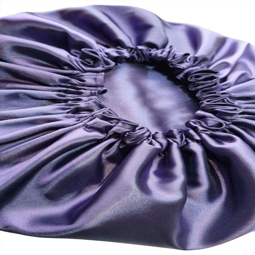 Gorro De Satín Antifrizz Cabello Liso Azul Oscuro