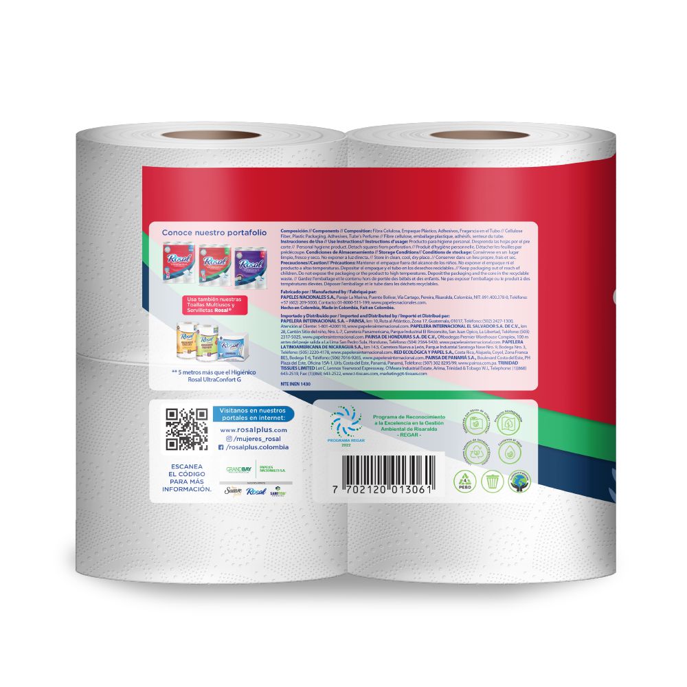 Papel higiénico ROSAL triple hoja x4 rollos (100  mts) img #3
