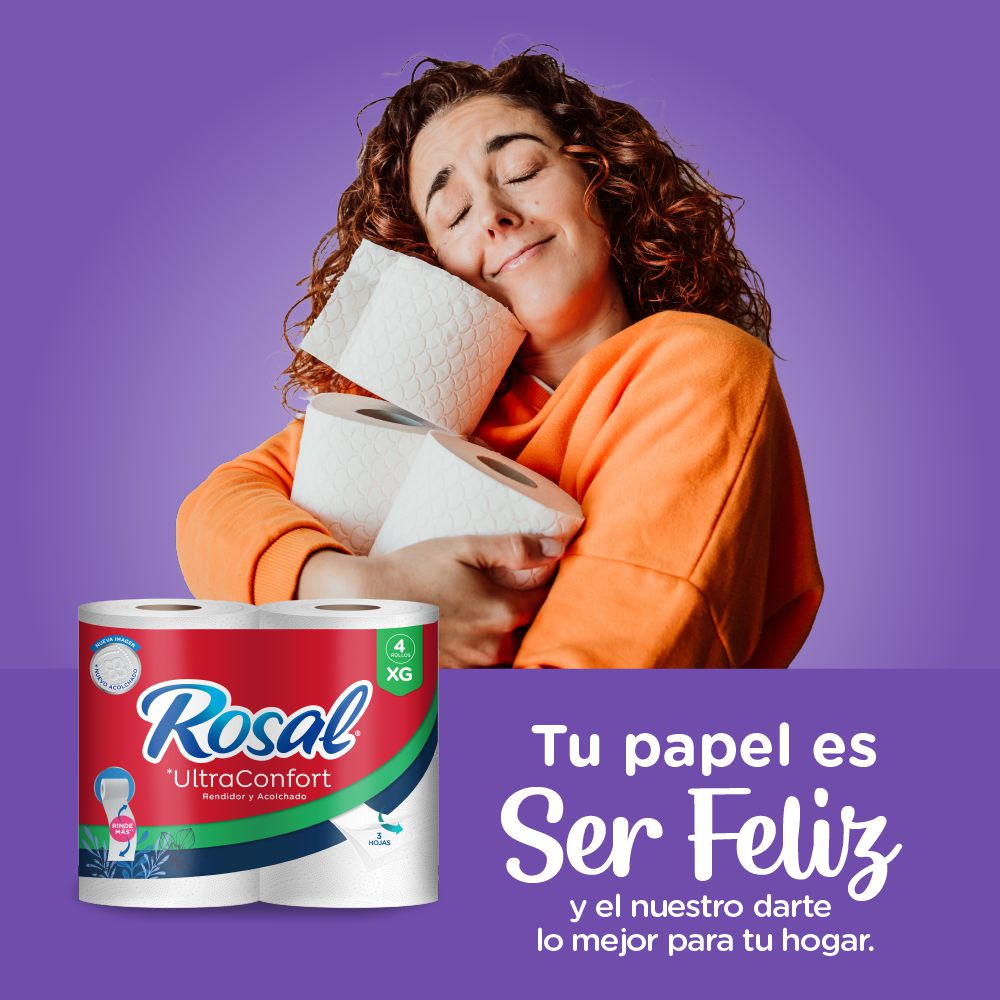 Papel higiénico ROSAL triple hoja x4 rollos (100  mts) img #4