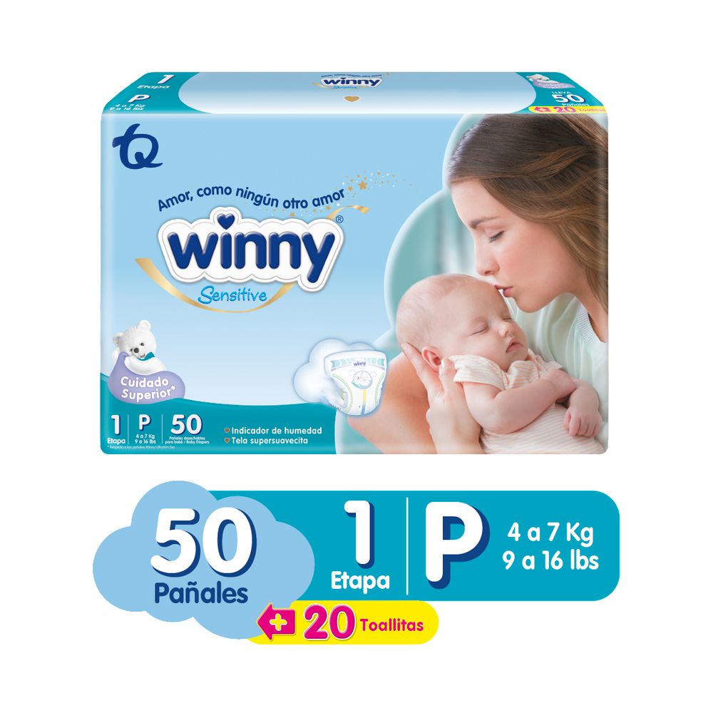 Pañales WINNY sensitive 1P (50  und)