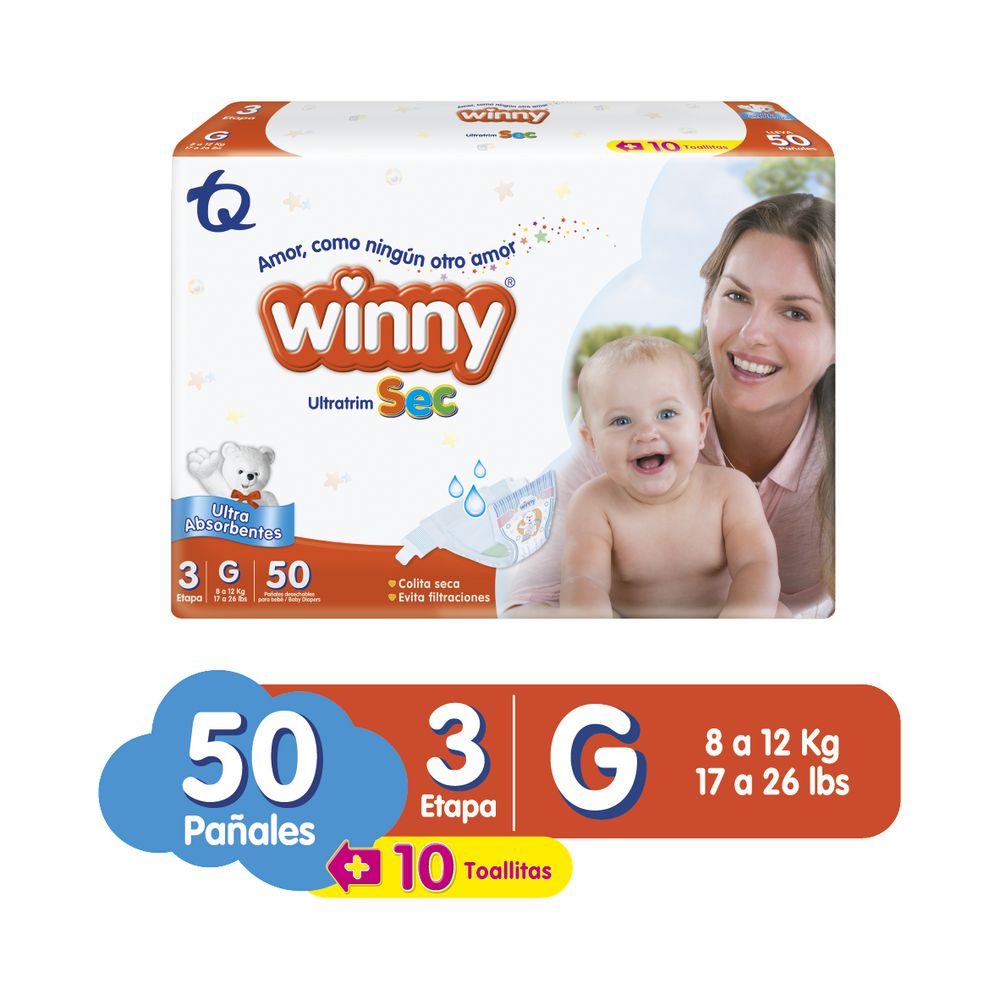 Pañales WINNY ultratrim sec 3G (50  und)