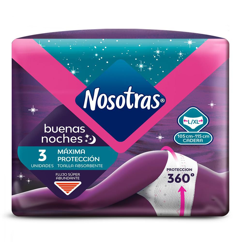 Toallas higiénicas NOSOTRAS buenas noches talla l (1  und)