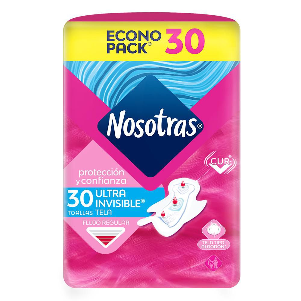 Toallas higiénicas NOSOTRAS natural ultrainvisible tela (30  und)
