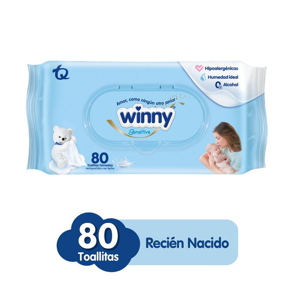 Toallitas húmedas WINNY recién nacido (80  und)