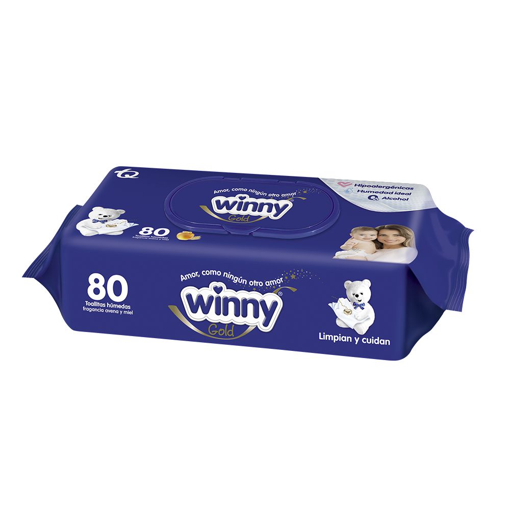 Toallitas húmedas WINNY gold avena y miel (80  und) img #2