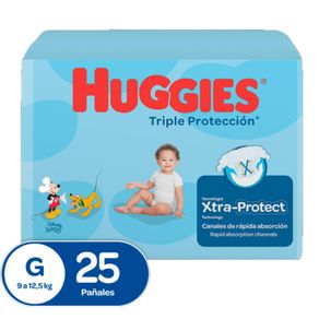 Pañales  HUGGIES Triple protección etapa 3  G (25  und)