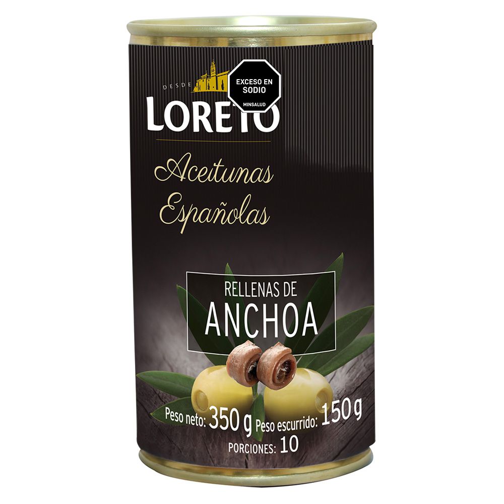 Aceitunas LORETO rellenas de anchoa  (350  gr)