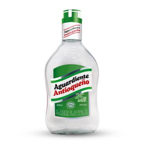 Aguardiente ANTIOQUENO verde sin azúcar media (375  ml)